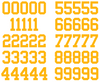 Green Bay Packers Jersey Style Vinyl Number Decal Sheet Set of 50 #0-9 - Pick Color & Size