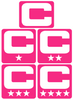 Captain Patch Jersey C Style HOT PINK Football Helmet Decal - Perfect for Adult & Youth Full Size Football Helmets