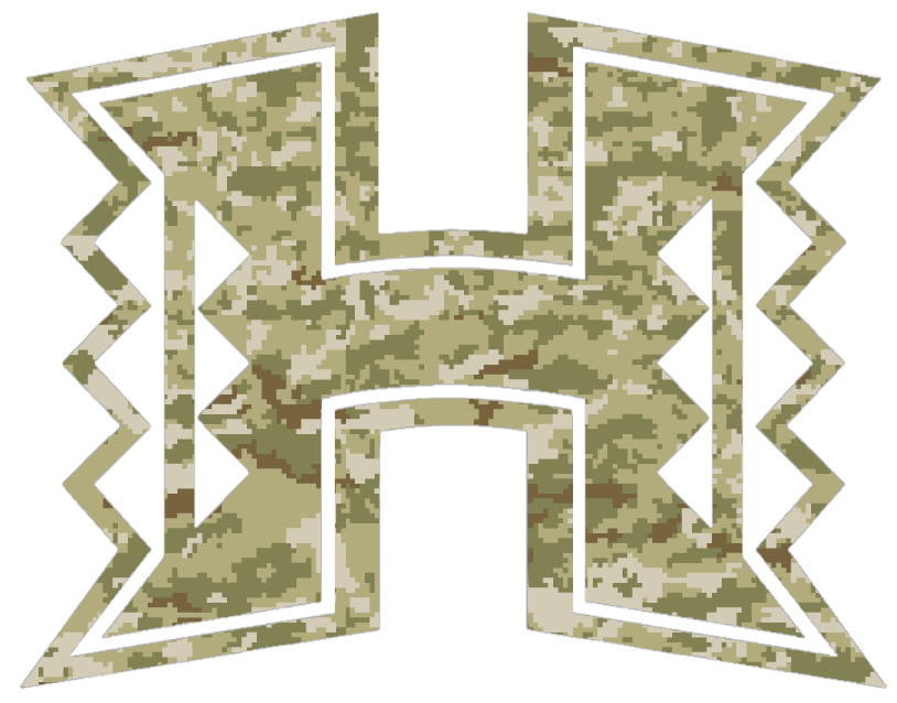 Hawaii Warriors Team Logo Salute to Service Camouflage Camo Vinyl Decal PICK SIZE