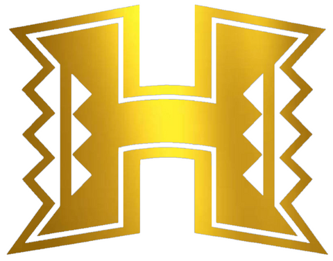 Hawaii Warriors GOLD CHROME MIRROR Team Logo Premium DieCut Vinyl Decal PICK SIZE