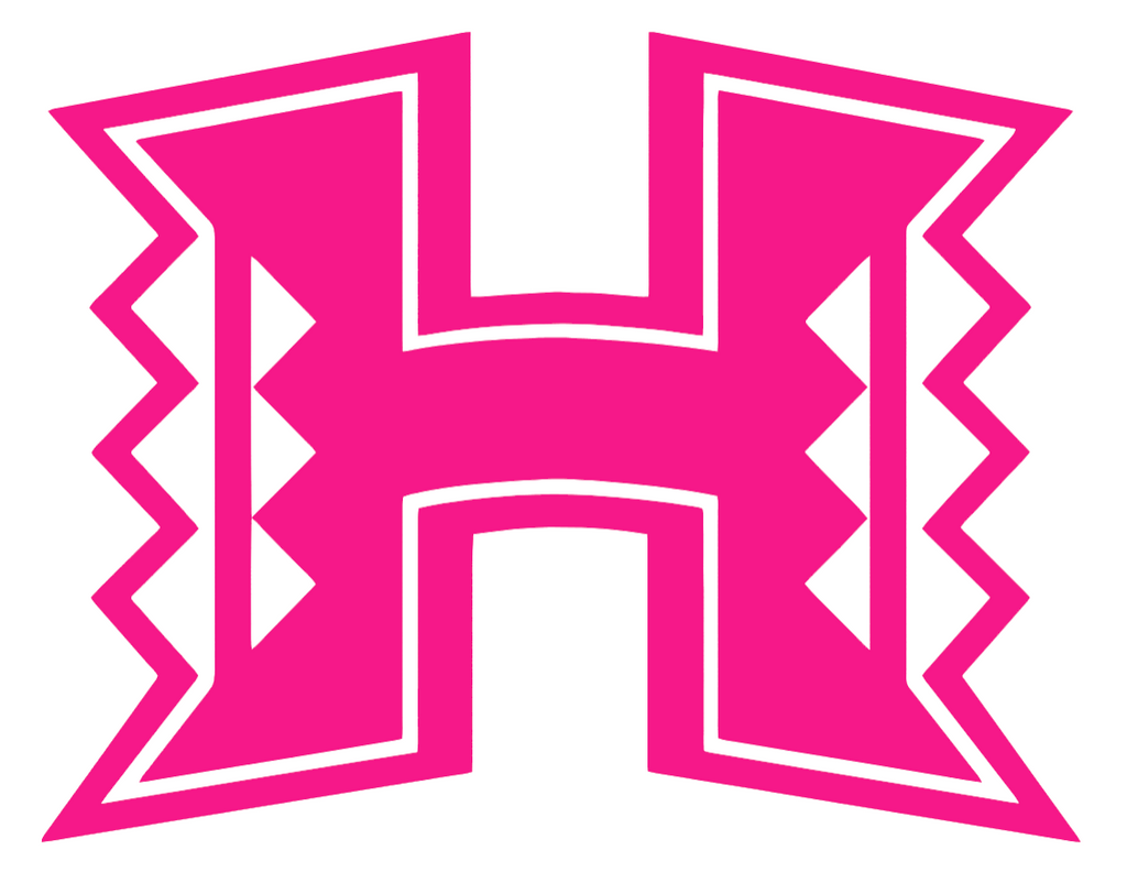 Hawaii Warriors Hot Pink Team Logo Premium DieCut Vinyl Decal PICK SIZE
