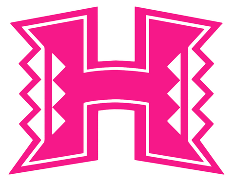 Hawaii Warriors Hot Pink Team Logo Premium DieCut Vinyl Decal PICK SIZE