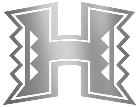 Hawaii Warriors SILVER CHROME MIRROR Team Logo Premium DieCut Vinyl Decal PICK SIZE