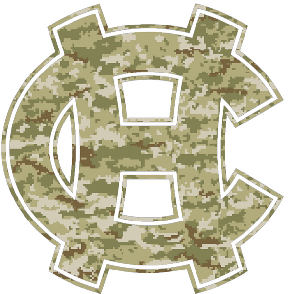 Holy Cross Crusaders HC Logo Salute to Service Camouflage Camo Vinyl Decal PICK SIZE