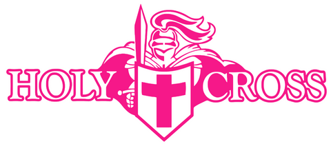 Holy Cross Crusaders Hot Pink Retro Throwback Logo Premium DieCut Vinyl Decal PICK SIZE