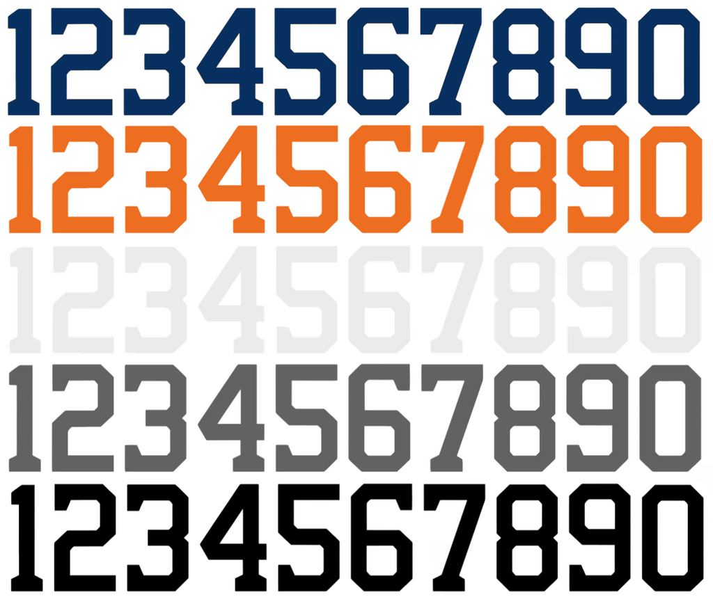 Houston Astros Baseball Helmet Jersey Style Vinyl Number Decal Sheet Set of 50 #0-9 - Pick Color & Size