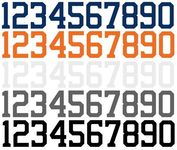 Houston Astros Baseball Helmet Jersey Style Vinyl Number Decal Sheet Set of 50 #0-9 - Pick Color & Size