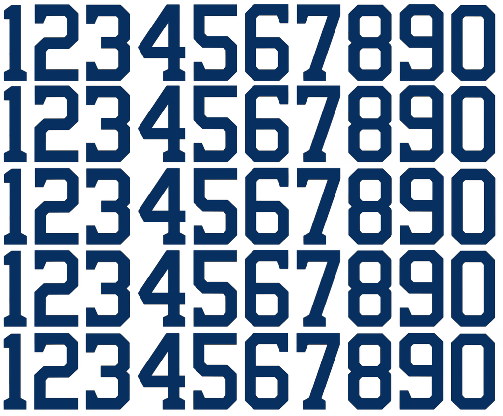 Houston Astros Baseball Helmet Jersey Style Vinyl Number Decal Sheet Set of 50 #0-9 - Pick Color & Size