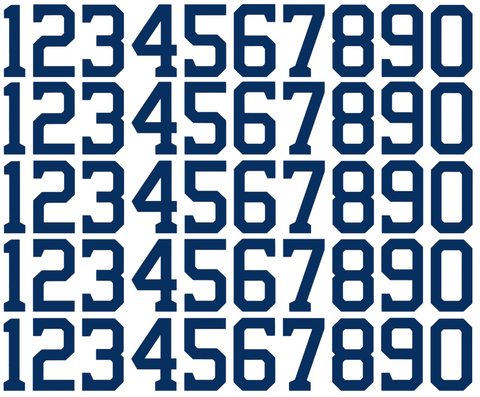Houston Astros Baseball Helmet Jersey Style Vinyl Number Decal Sheet Set of 50 #0-9 - Pick Color & Size