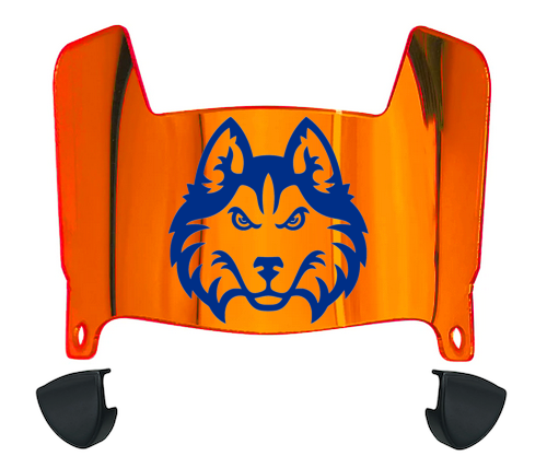 Houston Christian Huskies Mini Football Helmet Visor Shield w/ Clips - PICK VISOR & LOGO COLOR