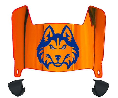 Houston Christian Huskies Mini Football Helmet Visor Shield w/ Clips - PICK VISOR & LOGO COLOR