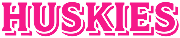 Houston Christian Huskies Hot Pink Team Name Logo Premium DieCut Vinyl Decal PICK SIZE