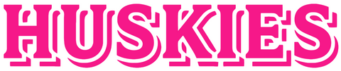 Houston Christian Huskies Hot Pink Team Name Logo Premium DieCut Vinyl Decal PICK SIZE