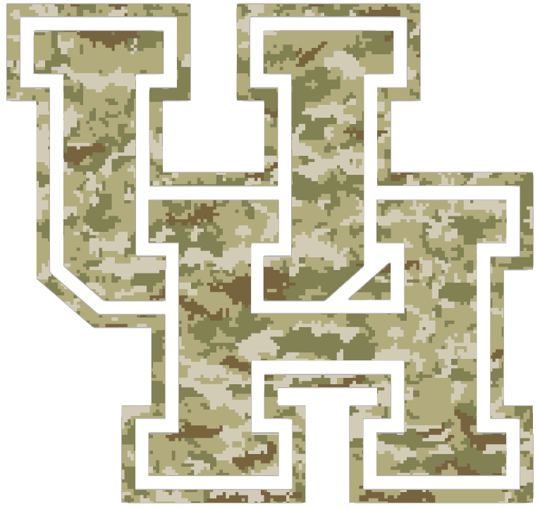 Houston Cougars Team Logo Salute to Service Camouflage Camo Vinyl Decal PICK SIZE