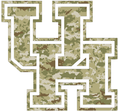 Houston Cougars Team Logo Salute to Service Camouflage Camo Vinyl Decal PICK SIZE