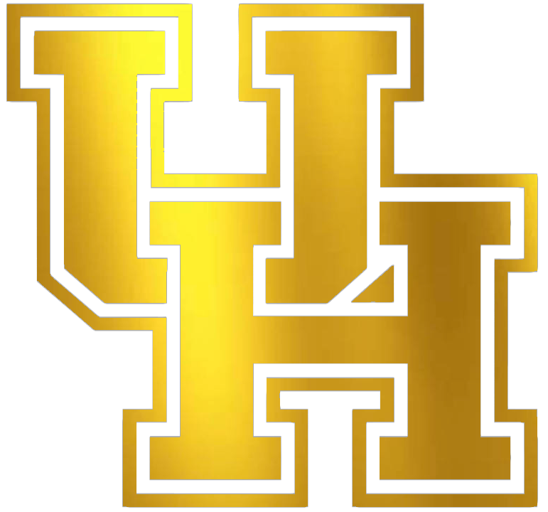 Houston Cougars GOLD CHROME MIRROR Team Logo Premium DieCut Vinyl Decal PICK SIZE