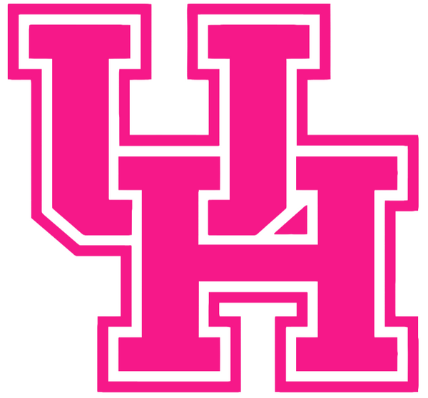 Houston Cougars Hot Pink Team Logo Premium DieCut Vinyl Decal PICK SIZE