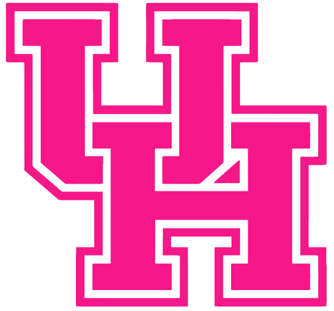 Houston Cougars Hot Pink Team Logo Premium DieCut Vinyl Decal PICK SIZE