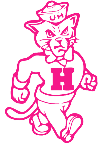 Houston Cougars Hot Pink Retro Throwback Logo Premium DieCut Vinyl Decal PICK SIZE