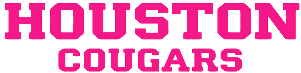 Houston Cougars Hot Pink Team Name Logo Premium DieCut Vinyl Decal PICK SIZE