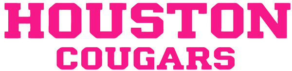 Houston Cougars Hot Pink Team Name Logo Premium DieCut Vinyl Decal PICK SIZE
