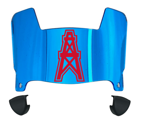 Houston Oilers Retro Mini Football Helmet Visor Shield w/ Clips - PICK VISOR & LOGO COLOR