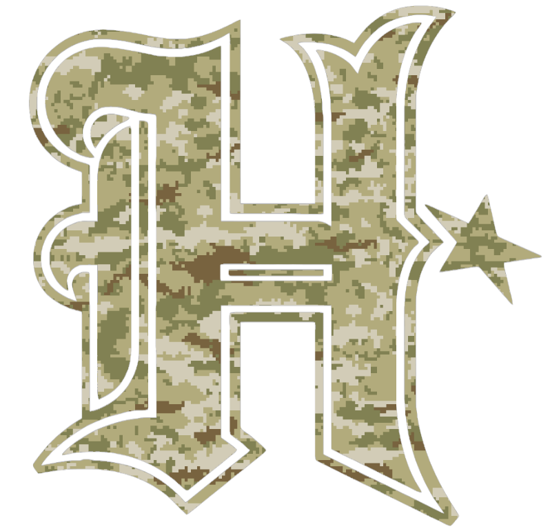 Houston Texans Salute to Service Alternate H Logo Camouflage Camo Vinyl Decal PICK SIZE