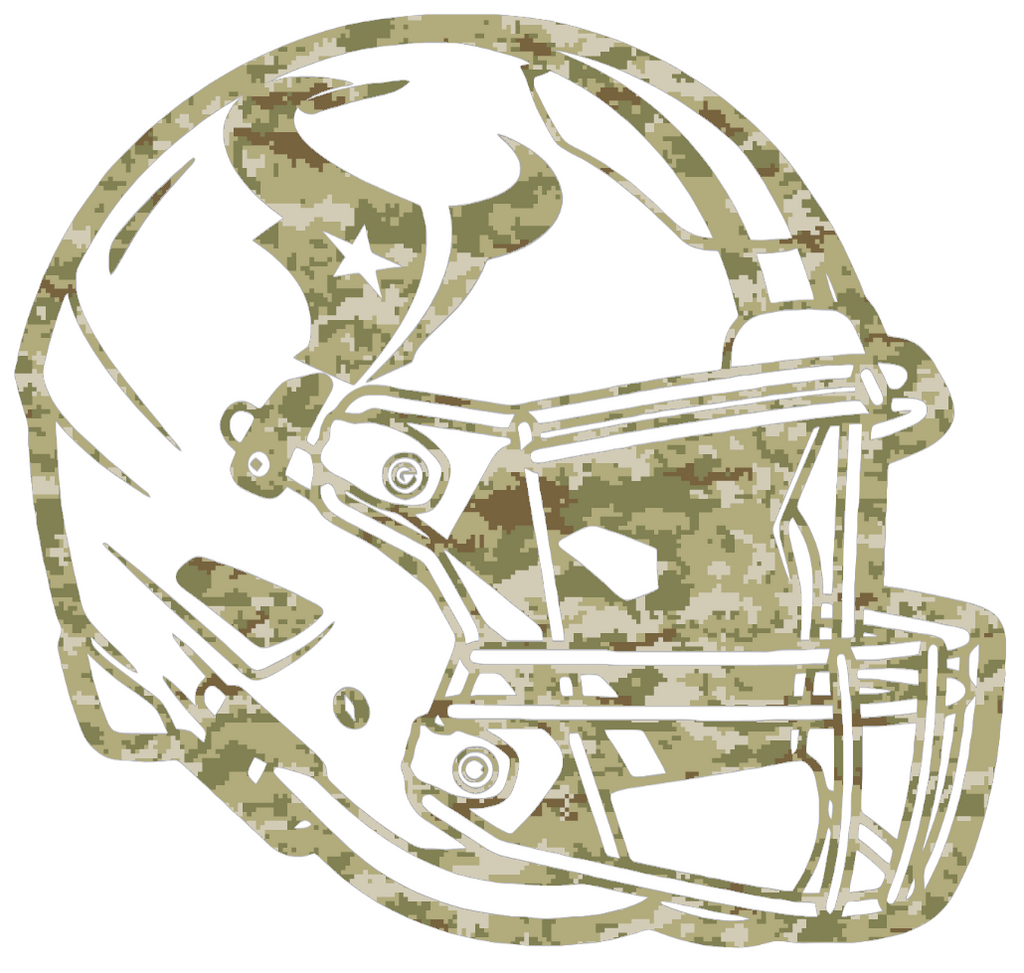 Houston Texans Football Helmet Salute to Service Camouflage Camo Vinyl Decal PICK SIZE