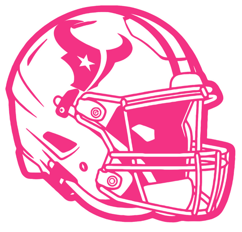 Houston Texans HOT PINK Football Helmet Premium DieCut Vinyl Decal PICK SIZE