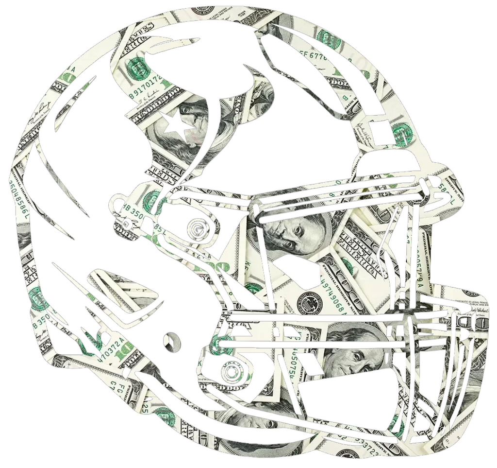 Houston Texans Football Helmet Money Print Premium DieCut Vinyl Decal PICK SIZE