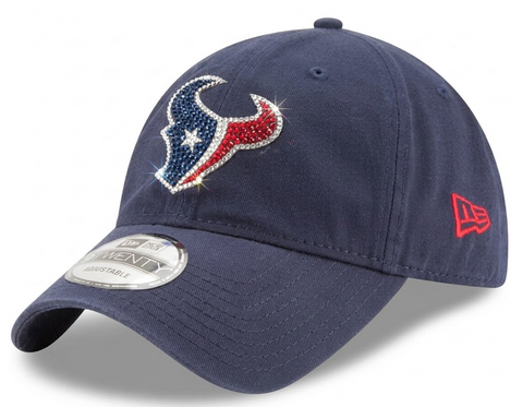 Houston Texans Swarovski Crystal Bling Womens Navy Blue New Era Adjustable Hat
