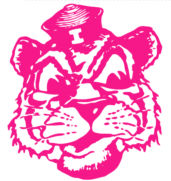 Idaho State Bengals Hot Pink Retro Throwback Logo Premium DieCut Vinyl Decal PICK SIZE