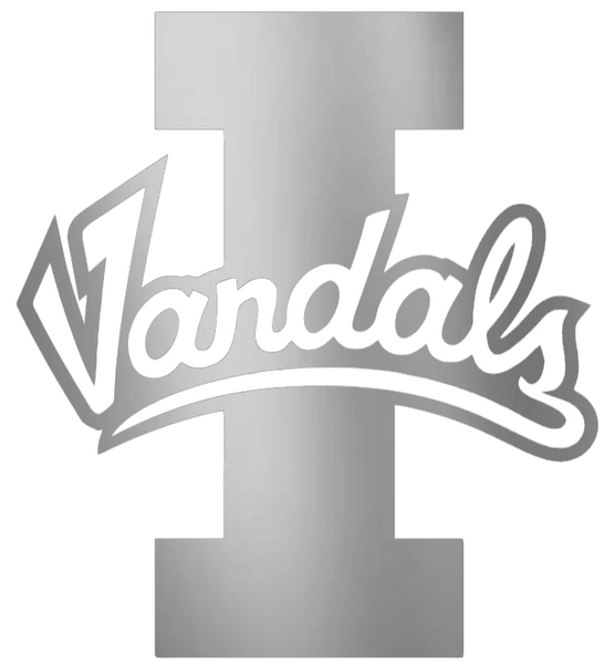 Idaho Vandals SILVER CHROME MIRROR Team Logo Premium DieCut Vinyl Decal PICK SIZE