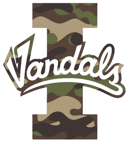 Idaho Vandals Woodland Camo Camouflage Team Logo Premium DieCut Vinyl Decal PICK SIZE