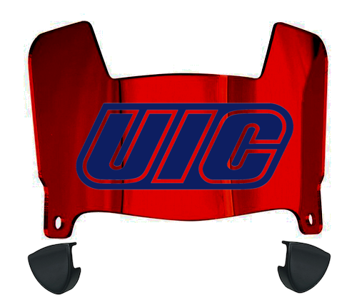 Illinois Chicago Flames Mini Football Helmet Visor Shield w/ Clips - PICK VISOR & LOGO COLOR
