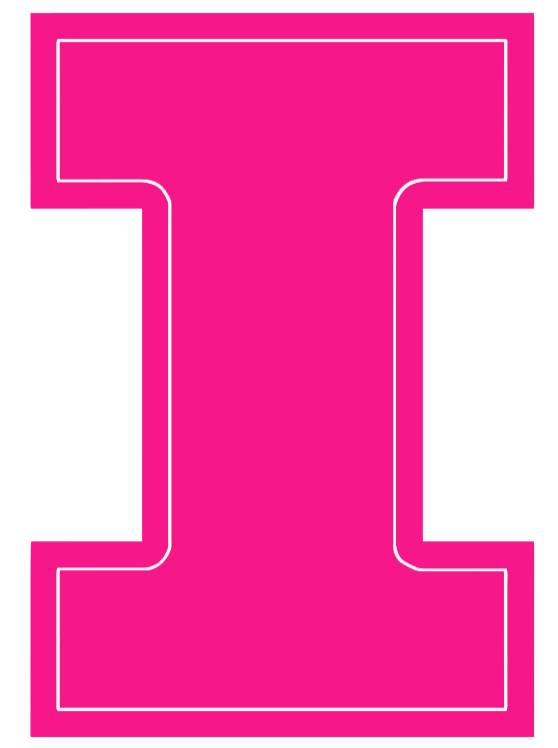 Illinois Fighting Illini Hot Pink Team Logo Premium DieCut Vinyl Decal PICK SIZE