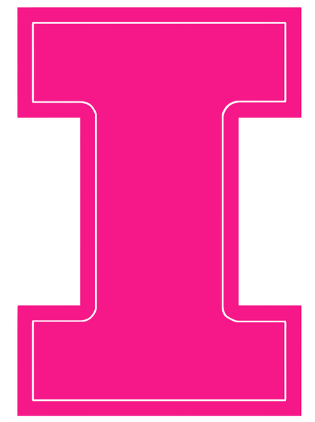 Illinois Fighting Illini Hot Pink Team Logo Premium DieCut Vinyl Decal PICK SIZE