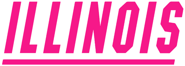 Illinois Fighting Illini Hot Pink Retro Throwback Logo Premium DieCut Vinyl Decal PICK SIZE
