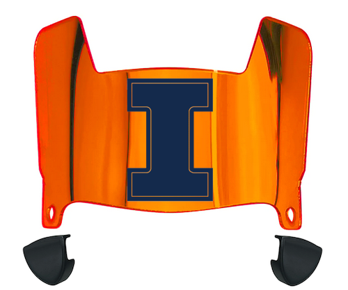 Illinois Fighting Illini Mini Football Helmet Visor Shield w/ Clips - PICK VISOR & LOGO COLOR