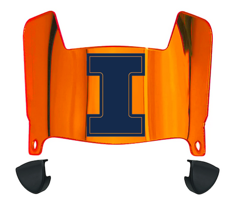 Illinois Fighting Illini Mini Football Helmet Visor Shield w/ Clips - PICK VISOR & LOGO COLOR