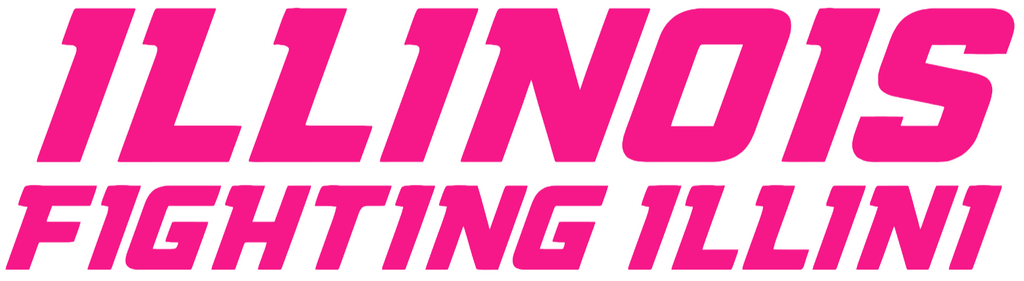Illinois Fighting Illini Hot Pink Team Name Logo Premium DieCut Vinyl Decal PICK SIZE