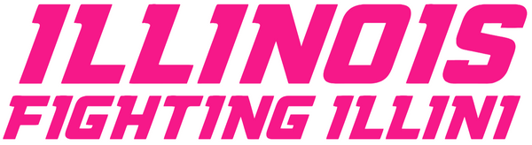 Illinois Fighting Illini Hot Pink Team Name Logo Premium DieCut Vinyl Decal PICK SIZE