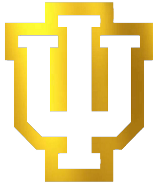Indiana Hoosiers GOLD CHROME MIRROR Alternate Logo Premium DieCut Vinyl Decal PICK SIZE