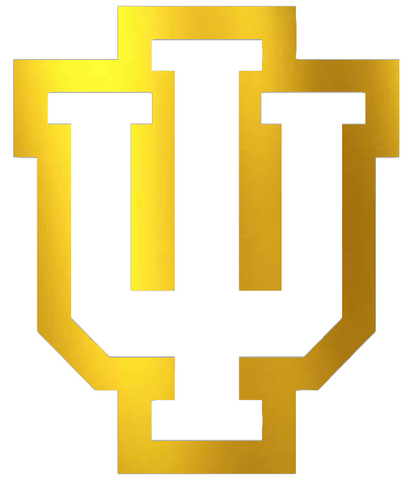 Indiana Hoosiers GOLD CHROME MIRROR Alternate Logo Premium DieCut Vinyl Decal PICK SIZE