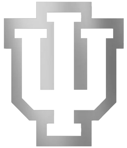 Indiana Hoosiers SILVER CHROME MIRROR Alternate Logo Premium DieCut Vinyl Decal PICK SIZE