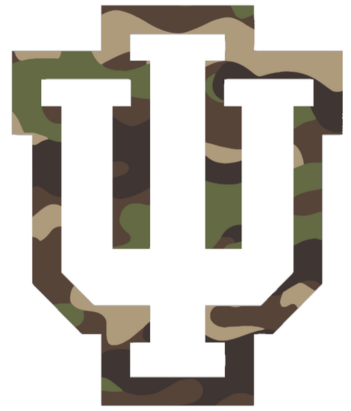 Indiana Hoosiers Woodland Camo Camouflage Alternate Logo Premium DieCut Vinyl Decal PICK SIZE