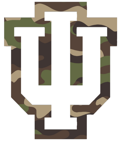 Indiana Hoosiers Woodland Camo Camouflage Alternate Logo Premium DieCut Vinyl Decal PICK SIZE