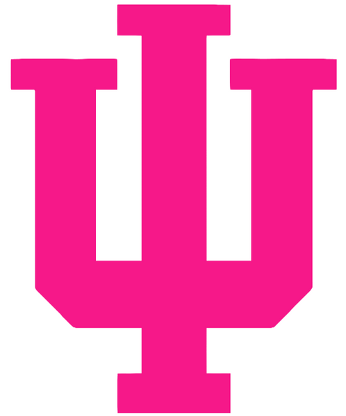 Indiana Hoosiers Hot Pink Team Logo Premium DieCut Vinyl Decal PICK SIZE