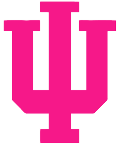 Indiana Hoosiers Hot Pink Team Logo Premium DieCut Vinyl Decal PICK SIZE