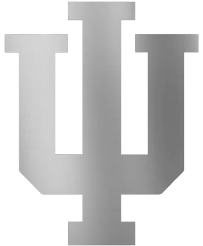Indiana Hoosiers SILVER CHROME MIRROR Team Logo Premium DieCut Vinyl Decal PICK SIZE